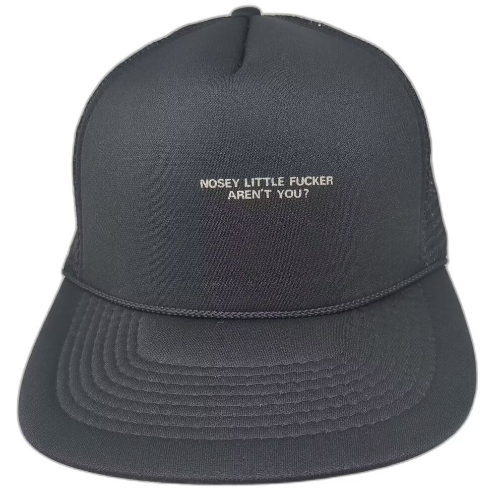 CSI Trucker Hat Black White One Size Graphic Nosey Little Rope Snapback